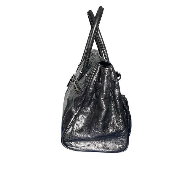 Leonello Borghi Distressed Leather Bag Tote Handles - Picture 6 of 15